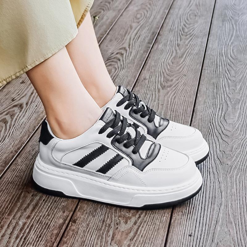 Invisible height increase 8CM thick-soled white shoes women's fashion versatile color matching student leisure sports