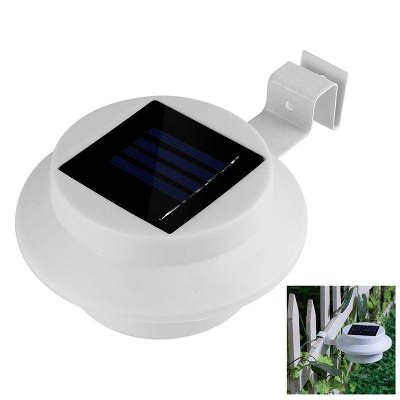 Power New Solar Powered Outdoor Garden Light Gutter Fence 3 Led Wall Lamp Bulb
