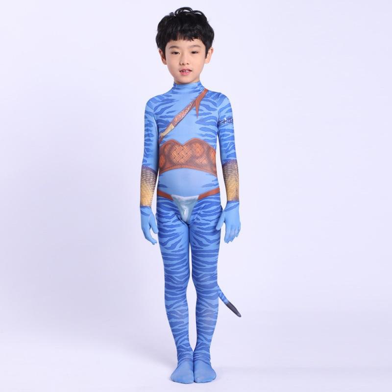 Avatar 3D Geprinte Staart Cosplay Kinderen Bodysuit