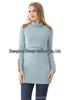 Warm High Neck Slim Fit Nursing Maternity Top with Integrated Bra for Autumn/Winter