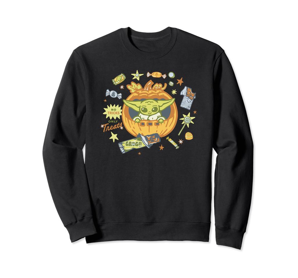 Star Wars Grogu Halloween Pumpkin Plum No Tricks Only Treats Sweatshirt