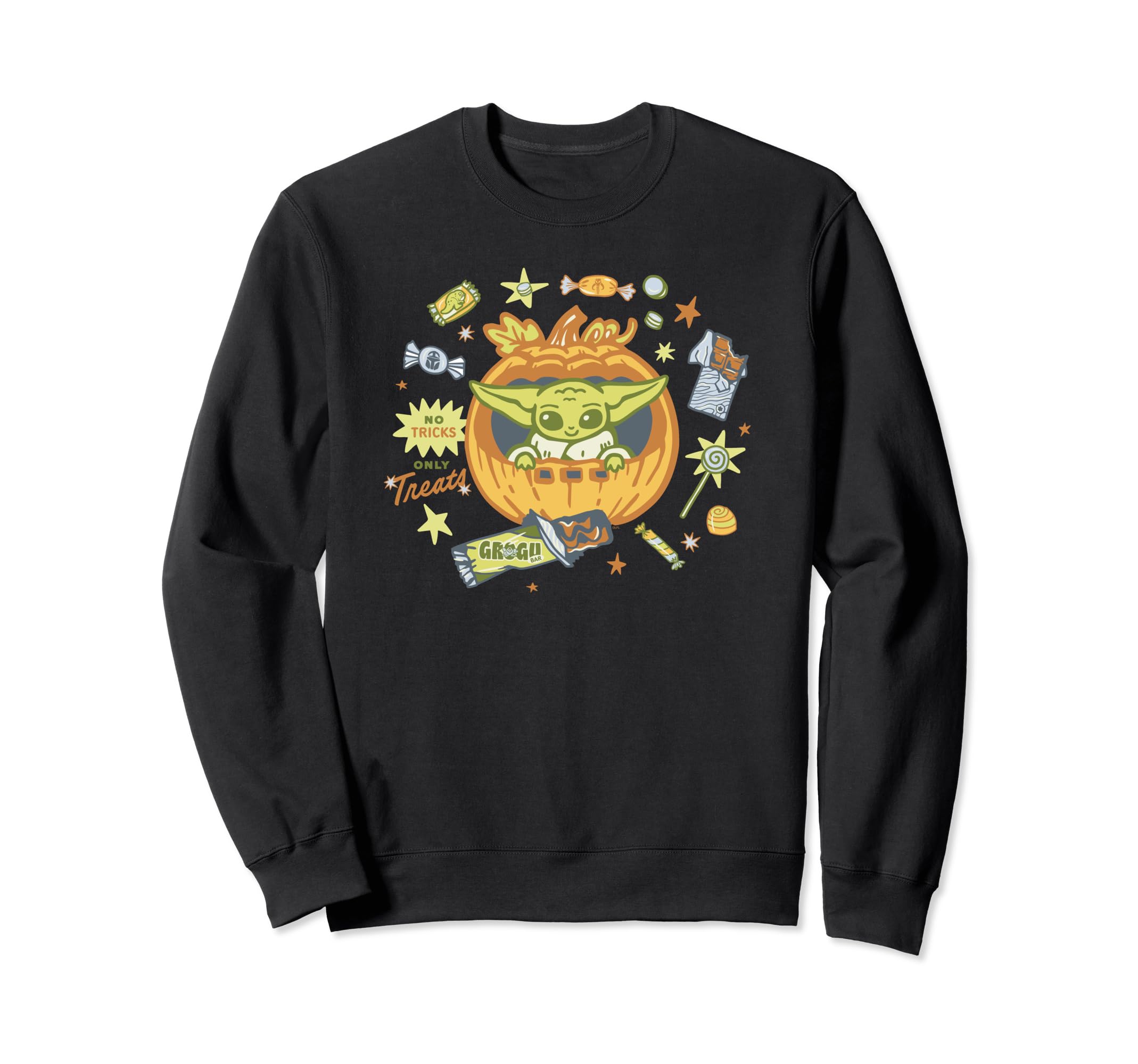 

Star Wars Grogu Halloween Pumpkin Plum No Tricks Only Treats Sweatshirt