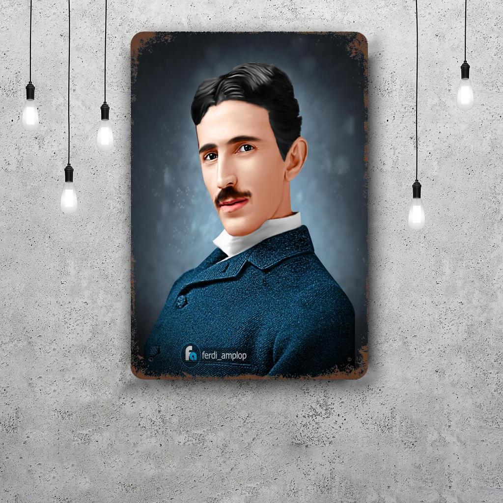 Nikola Tesla Vintage Tin Sign Home Decor Wall Decor Art Wall Mural Room Decoration Decor Retro Metal Sign Plate Bar Posters