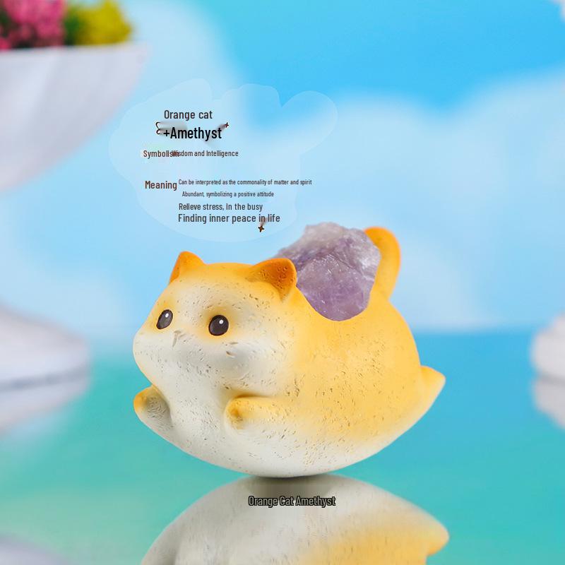 

Cat Crystal Ornament with Diffuser Stone - Perfect for Home, Desk, or Car Decoration & Gift As Shown