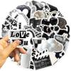 Various 30 Black and White Light Cream Series Sticker Packs Ins Style Creative Hand Account Decoration Material Pack Stickers