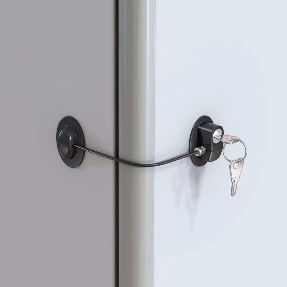 Self-adhesive Child Proof Lock Punch-free Security Lock with Keys Sturdy Baby Safety Lock Door