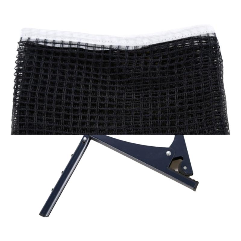Table Tennis Net and Post Set Adjustable Training Practice Mesh Grip Holder Clip Folding PingPong Mesh Net Clip