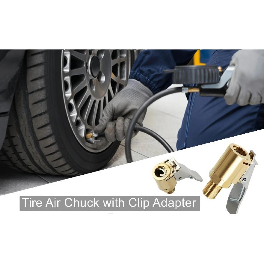 Universal Brass Locking Tyre Air Chuck Adapter Automotive Grade Quick Inflation for Car Motorcycle Bike Accessories Valve Stems 1