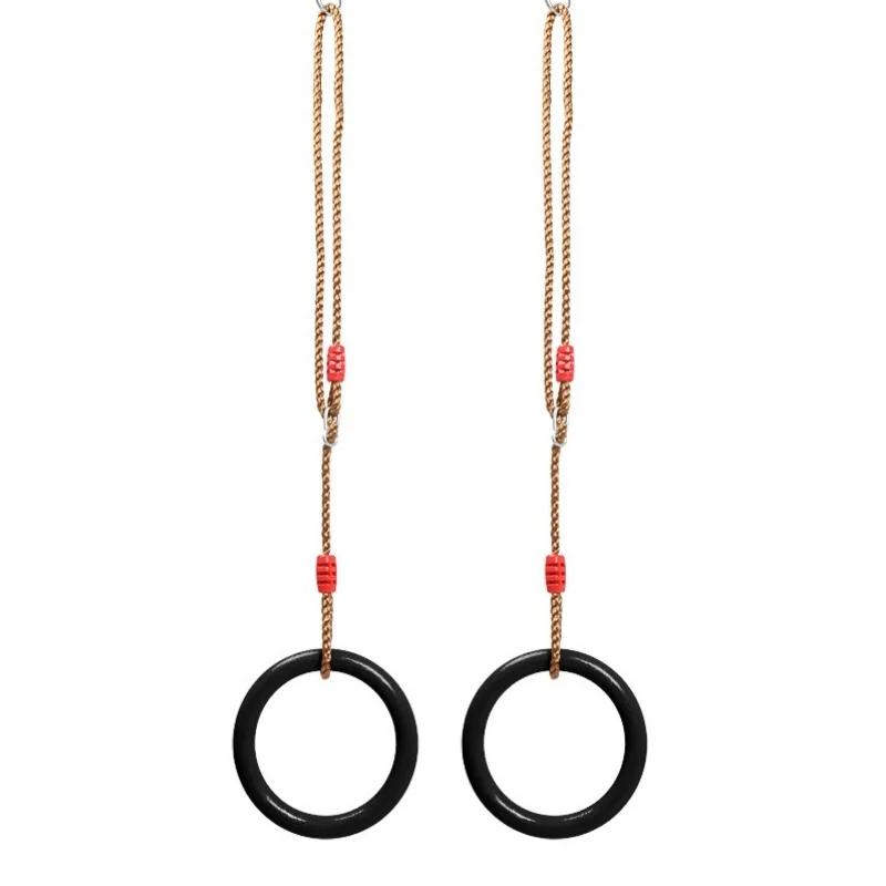 Circular Rings with Adjustable Rope Children's Ring Swing Outdoor Indoor Gym Climbing Sports Fitness Toys Arm Strength Training