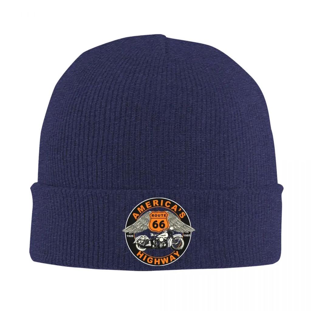 New Route Highway Knit Hat Beanies Winter Hats Warm Color Motorcycle Cruise America Caps For Unisex Women