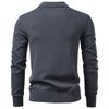 AIOPESON 2025 Autumn Winter Thermal Comfort Mens Polo Sweater Solid Stripe Long Sleeve Slim Fit Sweater Men