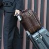 Jiameida European & American Retro Leather Men's Briefcase & Handbag for 17-Inch Laptops