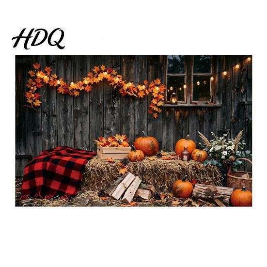 Indoor Outdoor Holiday Party Supplies 70 x 45 Inch Fall Pumpkin Backdrop Autumn Harvest Gnome Reusable Thanksgiving Banner for Home Scarecrow