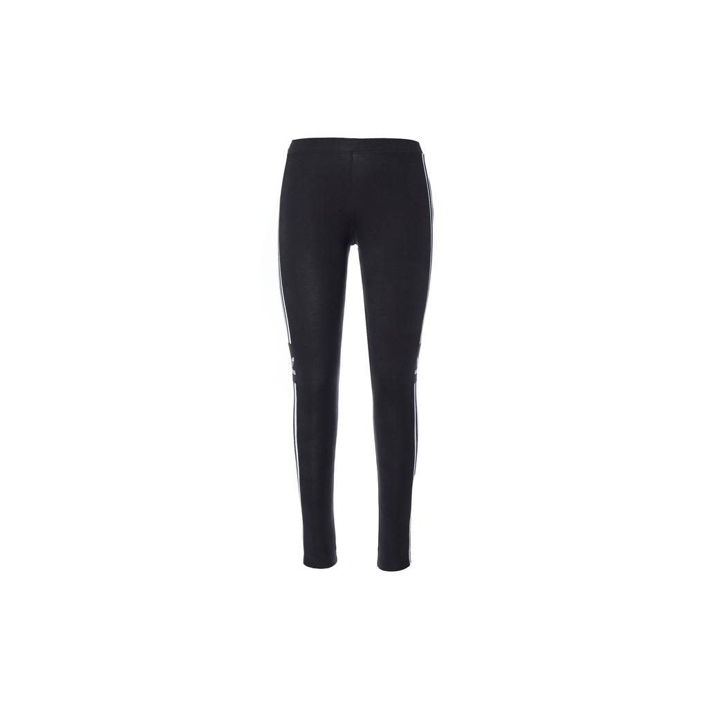 adidas Leggings Sportivi Retro Originali Vita Media Vestibilità Aderente Lunghi Pantaloni Sportivi Lavorati a Maglia Fondo Donna Nero DV2636