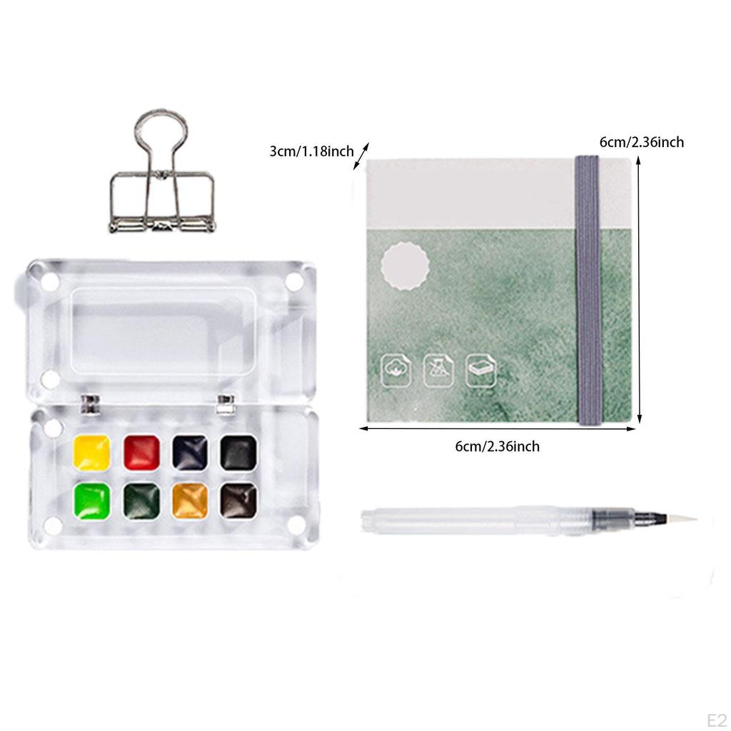 Seturi de schițe în aer liber Kit acuarelă Set portabil de buzunar Water Color Vopsea de călătorie pentru