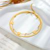 Niche Design Love Chain Double Layer Anklet Titanium Steel Fashion Versatile Accessory