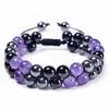 Hot-selling Natural Amethyst Stone Semi-precious Bead Bracelet - Handmade Braided Bracelet for Women