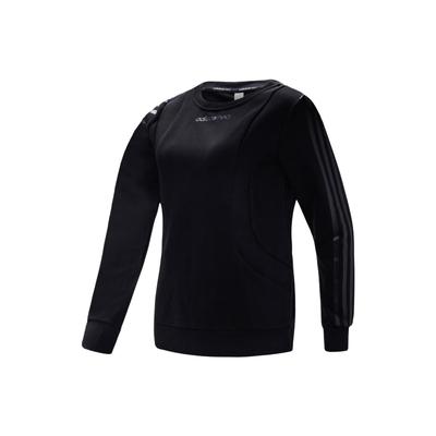 Neo Casual Sports Round Neck Long Sleeve Sweatshirt Women Sweatshirt Black CW5187