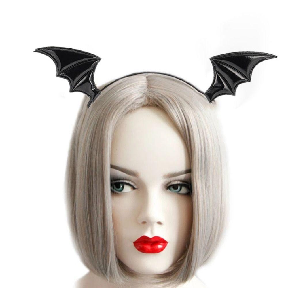 PU Leather Bat Wings Hairpins Spider Halloween Hair Hoop Funny Halloween Headband  Adults