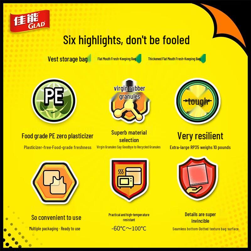 Glad CB30 Vest Style Food Storage Bags