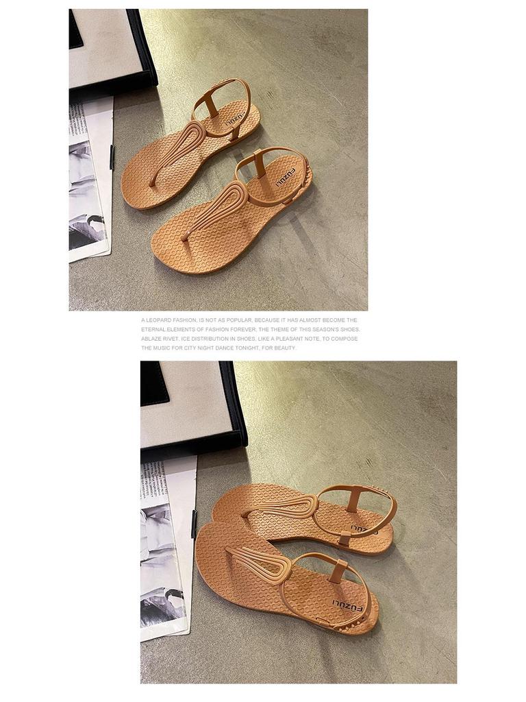 2023 Damen Sommer Mode Einfarbig Zehenfrei Pantoletten mit Fersenriemen