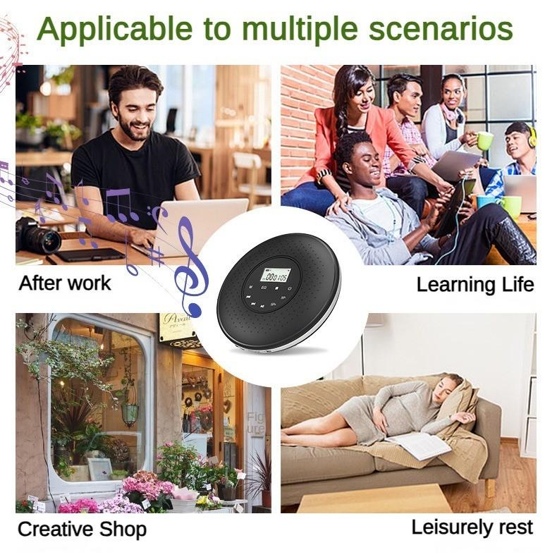 Intelligent Bluetooth Walkman Touch Screen White/Black Portable CD Player Ultra Thin CD Player 142*142*29mm