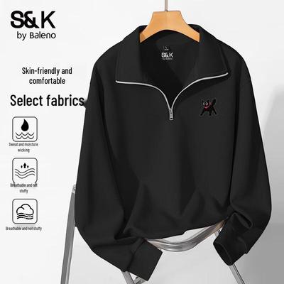 Baleno Men's S&K Series 2025 Autumn Stand Collar Loose Fit Sweatshirt