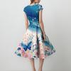 Women's Casual Fashion V-Neck Sleeveless  Printed Mid-Length Dress