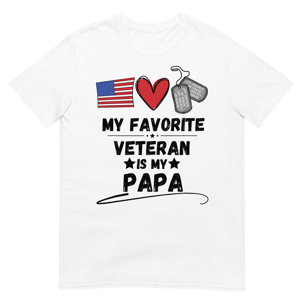 My Favorite Veteran Is My Papa Father Veterans Day Kids TShirt