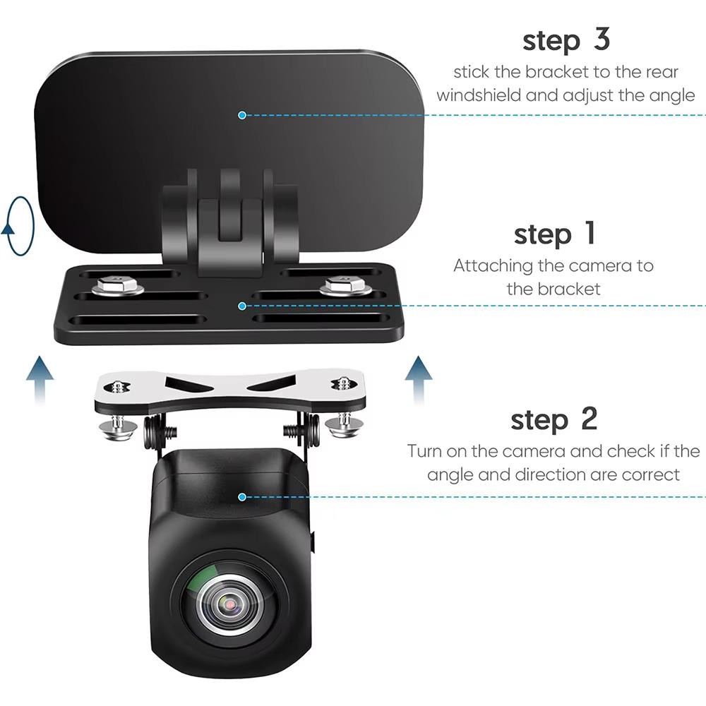 Rear Camera Holder Rear Camera Holder, Rear Window Bracket for Most Rear Camera Dash Cam Car Rear View Camera Bracket Dash Mirr