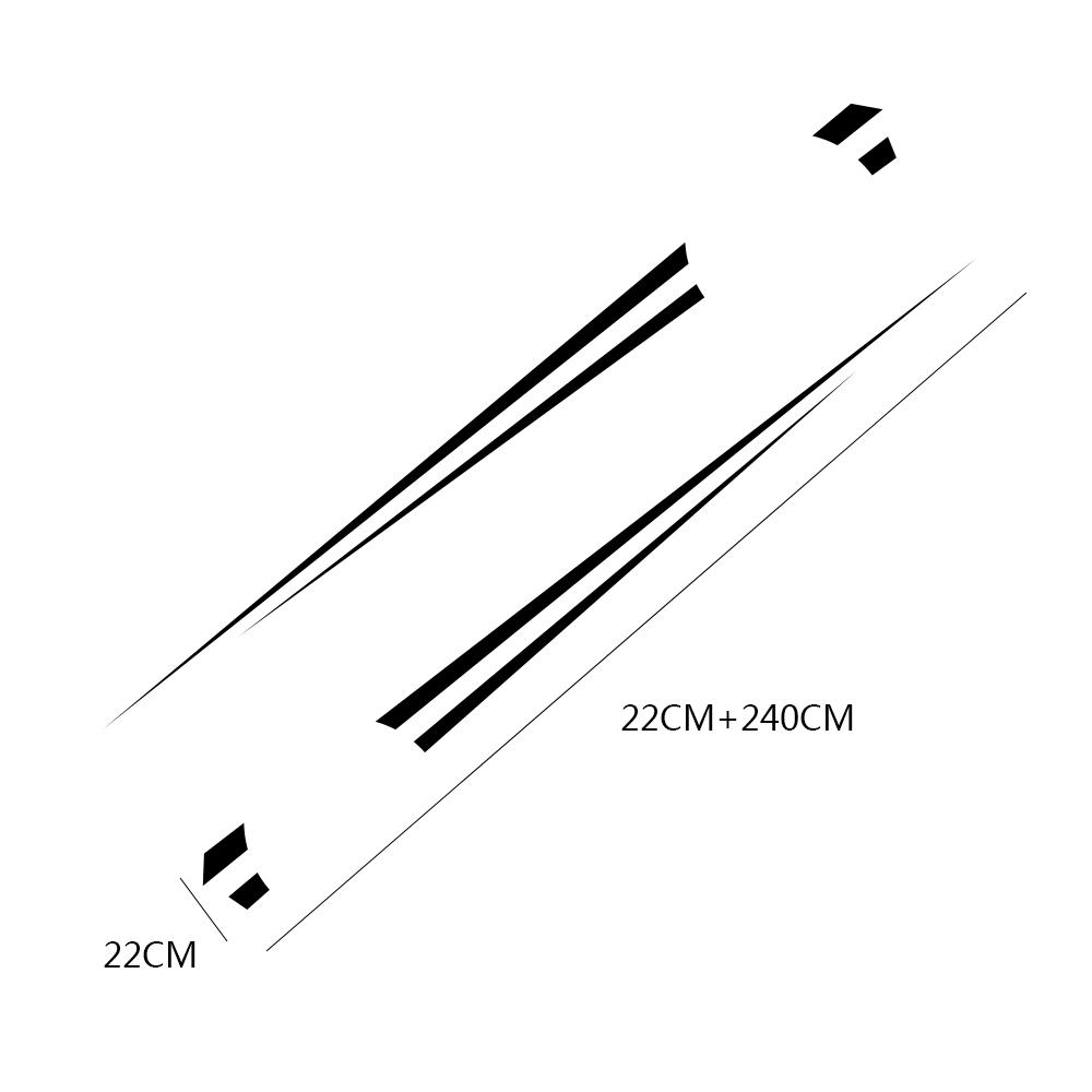 2pcs Car Sticker Long Side Stripe Decals Auto Vinyl Wrap DIY Decoration Sticker Car Racing Sports Styling Tuning Accessories