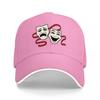 Theater Masks Drama Comedy Baseball Cap Black with Red Accents Classic Stage PerforUnisexce Design Adjustable Fit for Adults