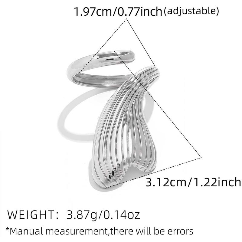 

Stainless Steel Heart-Shaped Irregular Open Ring for Women Design Sense Gold Color Waterproof Finger Ring Zircon Accessories мідний