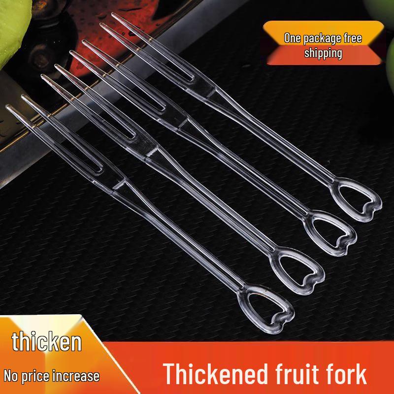 Individually Wrapped Disposable Transparent Plastic Fruit and Cake Forks - Elegant Skewers and Picks