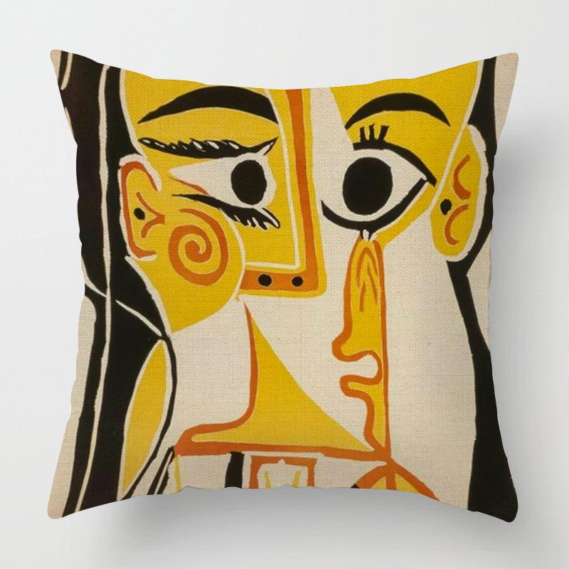 Modern figure illustration cushion cover living room cafe sofa pillow cover 40x 40cm Nordic style bedroom decoration aesthetics