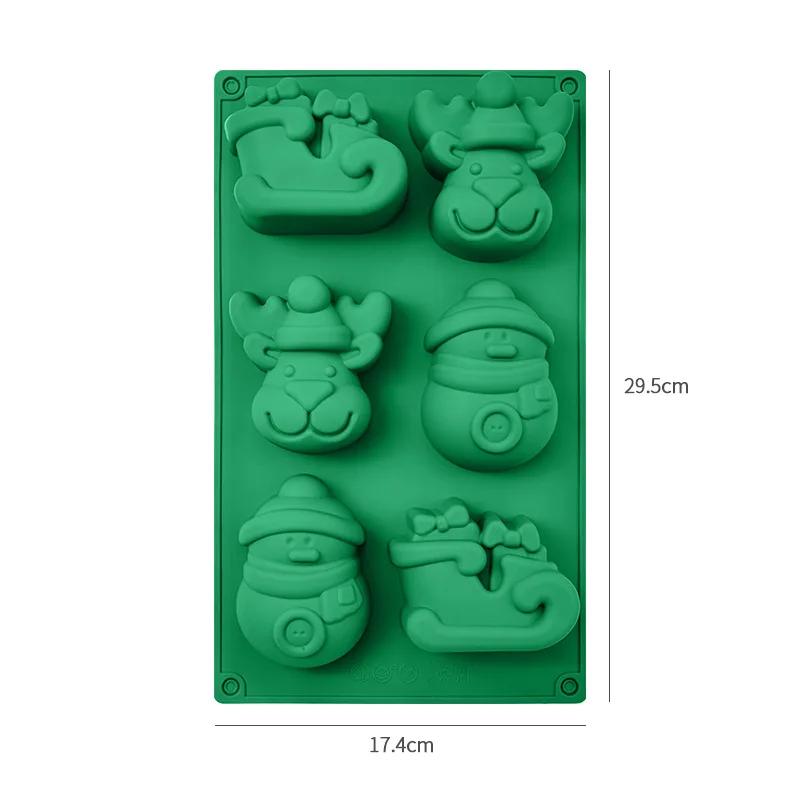 Santa Claus Tree Shape Christmas Silicone Mold Cake Decoration Fondant Cookies Tool Gumpaste Candy Chocolate Mold for Baking