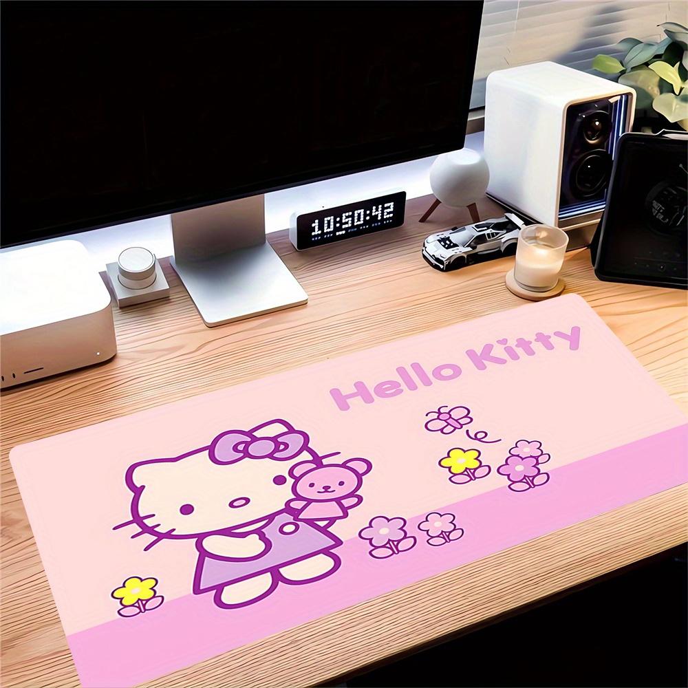 Hello Kitty, Flowers Themed XXL Mouse Pad - Non-slip Rubber Desk Mat for Gaming and Office Use, Multi-Function Keyboard 0826022a