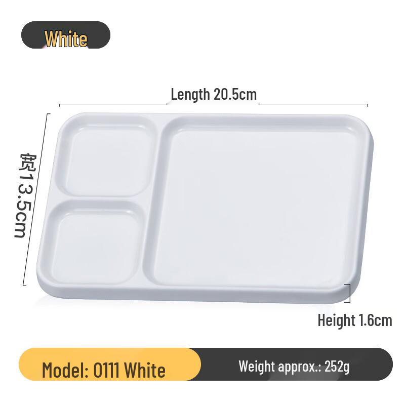KANGMO Melamine Square 3-Compartment Serving Plate