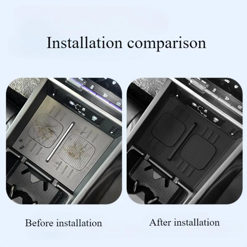 Silicone Wireless Charging Protective Pad for Hyundai Santa Fe 2025 2025 Car Phone Non-slip Charger Mat Car Interior Accessories