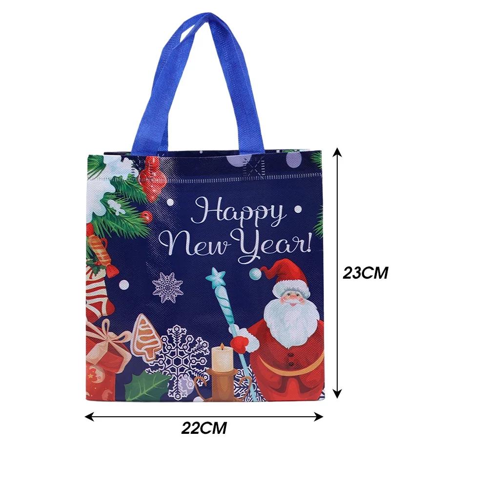Christmas Gift Bags Non-Woven Reusable Holiday Handbag For Presents Wrapping Pouches Home Xmas New Year Party Decoration Gifts