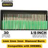 30 Pcs Standard 1mm 2mm 3mm Diamond Drill Bit Set Gem Stones Lapidary Tool  Dremel Drill Bits