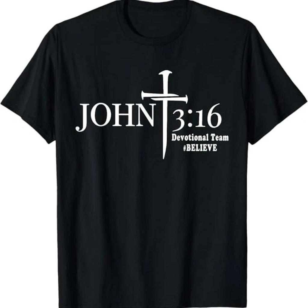 Christian John 3 16 Team Devozionale Dio T-Shirt Vintage Uomo Cotone Grafica