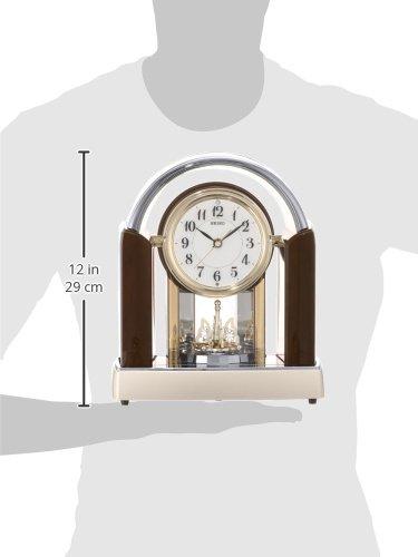 Seiko Clock, Standard Radio-Controlled Clock, Twin-Pair, Dark Brown, Marble Pattern, Glossy Finish, BY238B, SEIKO