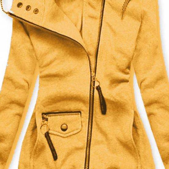 Women Fashion Long Sleeve Drawstring Hooded Slim Jacket Coat Zipper Outerwear