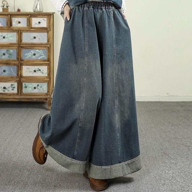 

Штани для жінок великих розмірів, потовщені, еластичні, з високою посадкою, довгі штани, однотонні, флісові, повсякденні, широкі штани-джинси XXXL синій