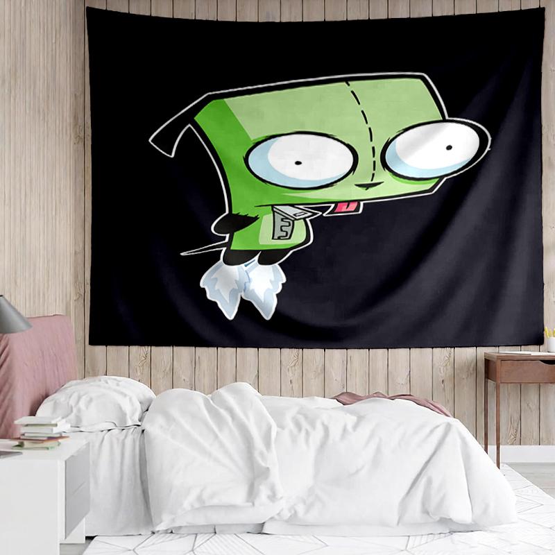 Invader-Zim Print Tapestry, Backdrop, Easy Setup, Ideal for Bedroom, Office & Living Room, with Aesthetic Wall Hanging Decor.