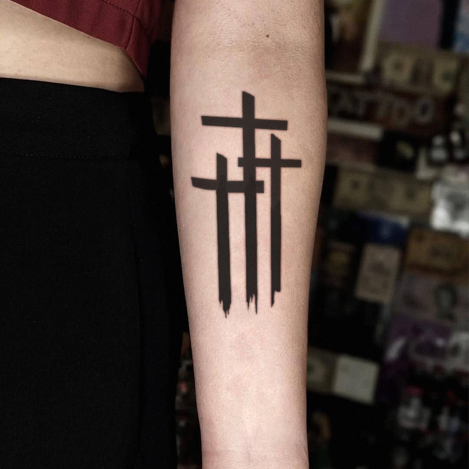Glow Makeup Unisex Dark Y2k Style Advanced Sense Simple Domineering Personality Fashion Cross Tattoo Sticker