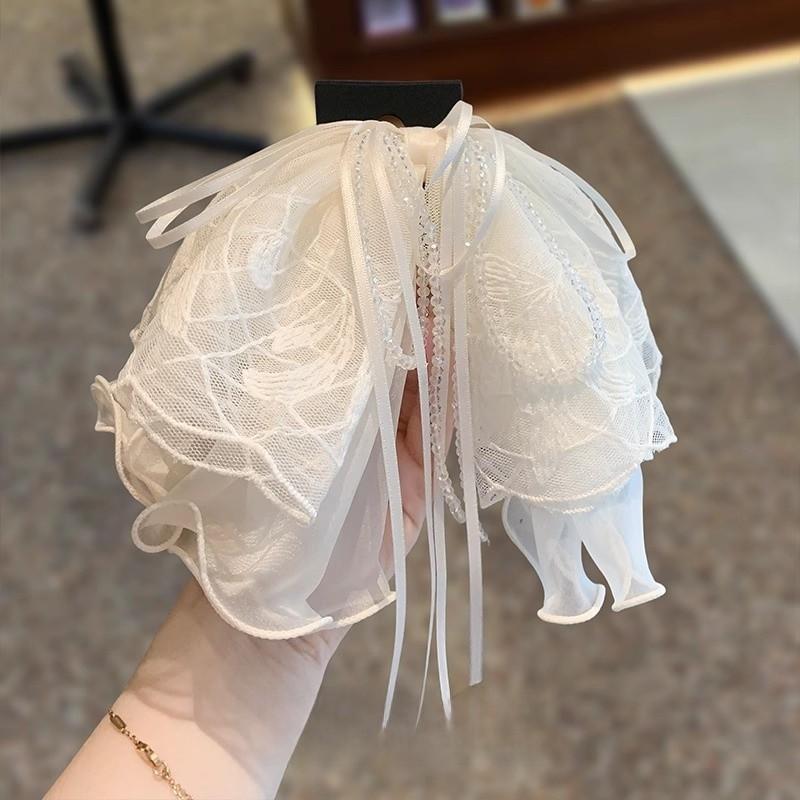 Butterfly Hair Clip With Lace For Women Spring 2025 Handmade Fashion Accessory