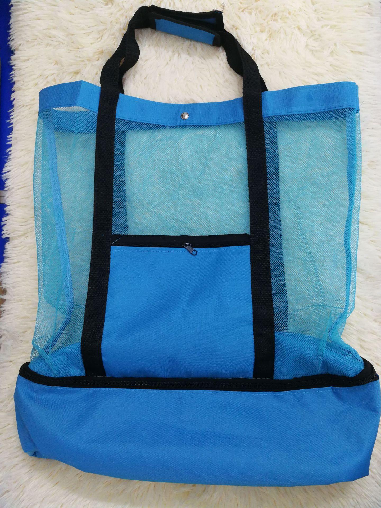 

Портативная изолированная сумка-холодильник для еды для пляжа, кемпинга, пикника, сетчатые сумки, сумка-холодильник, водонепроницаемые сумки 42cm by 37cm by 15cm синий