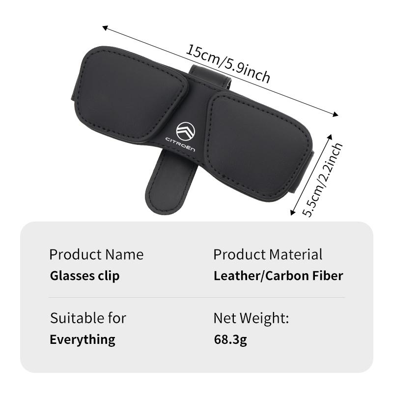 Leather Car Sun Visor Glasses Case Card Ticket Pen Buckle Clip For Citroen Grand Berlingo Jumper Celysee Xsara Picasso Aircross